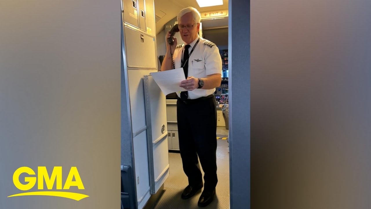 Watch this pilot's emotional retirement speech before his final flight
