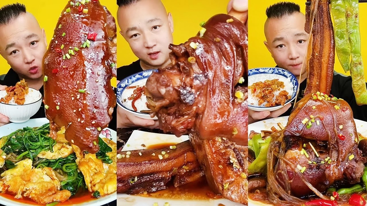 ASMR MUKBANG丨MUSHROOM AND LENTIL STEWED ELBOWS丨TIGER SKIN ELBOWS