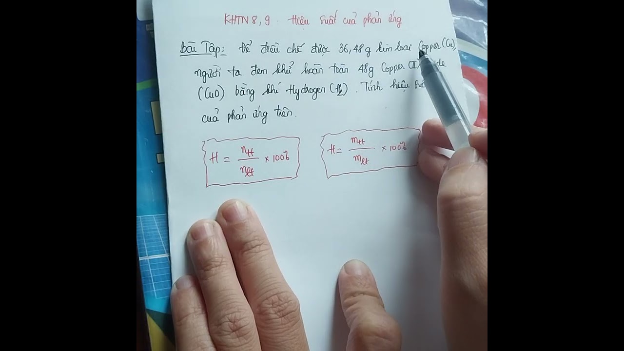 Khtn 8,9 _ bài tập về hiệu suất phản ứng 