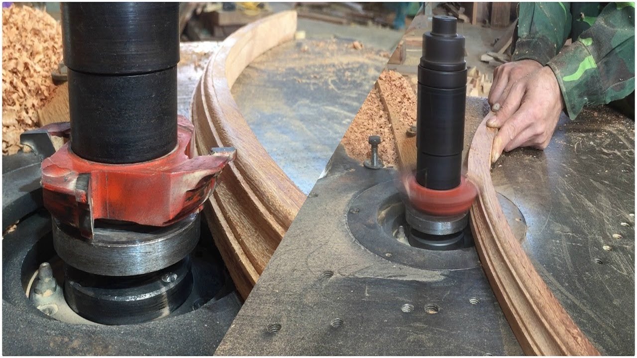 How to Make Curved Timber Mouldings // Woodworking Making Wood Curved Crown Molding With Big Router