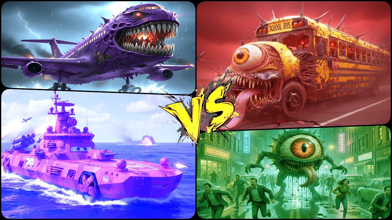 PLANE UNDEAD🆚️SCHOOL BUS MONSTER🆚MCQUEEN SHIP🆚EYE MONSTER  in Tiles Hop EDM Rush 🎶 LEVEL 22