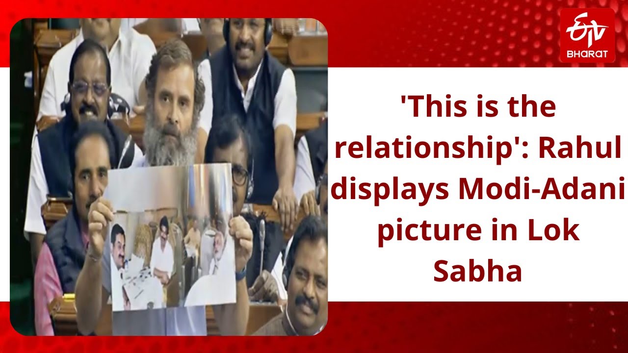 'This is the relationship': Rahul displays Modi-Adani picture in Lok Sabha; Speaker disapproves act