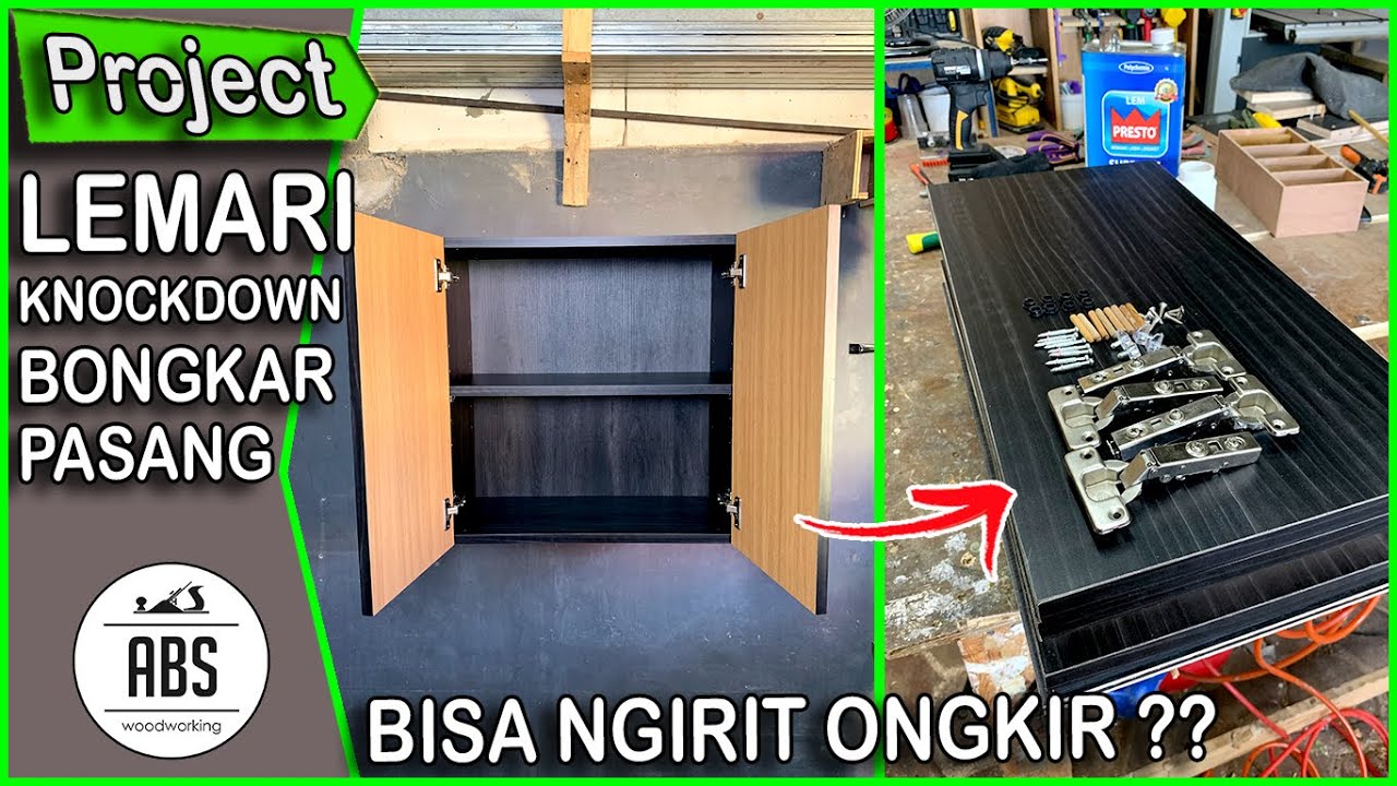 🔴MEMBUAT LEMARI GANTUNG KNOCKDOWN / BONGKAR PASANG - Menggunakan Minifix atau Camlock🏆