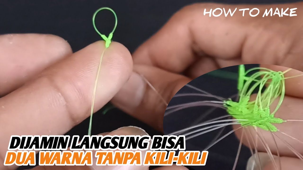 RANGKAIAN SIMPUL T DUA WARNA TIGA CABANG # HOW TO MAKE FISHING LINE