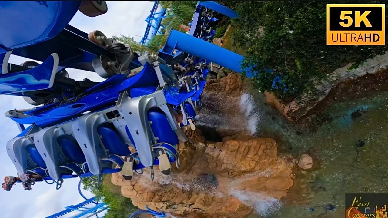 Manta POV 5K  Back Row B&M Flying Roller Coaster Seaworld Orlando, FL