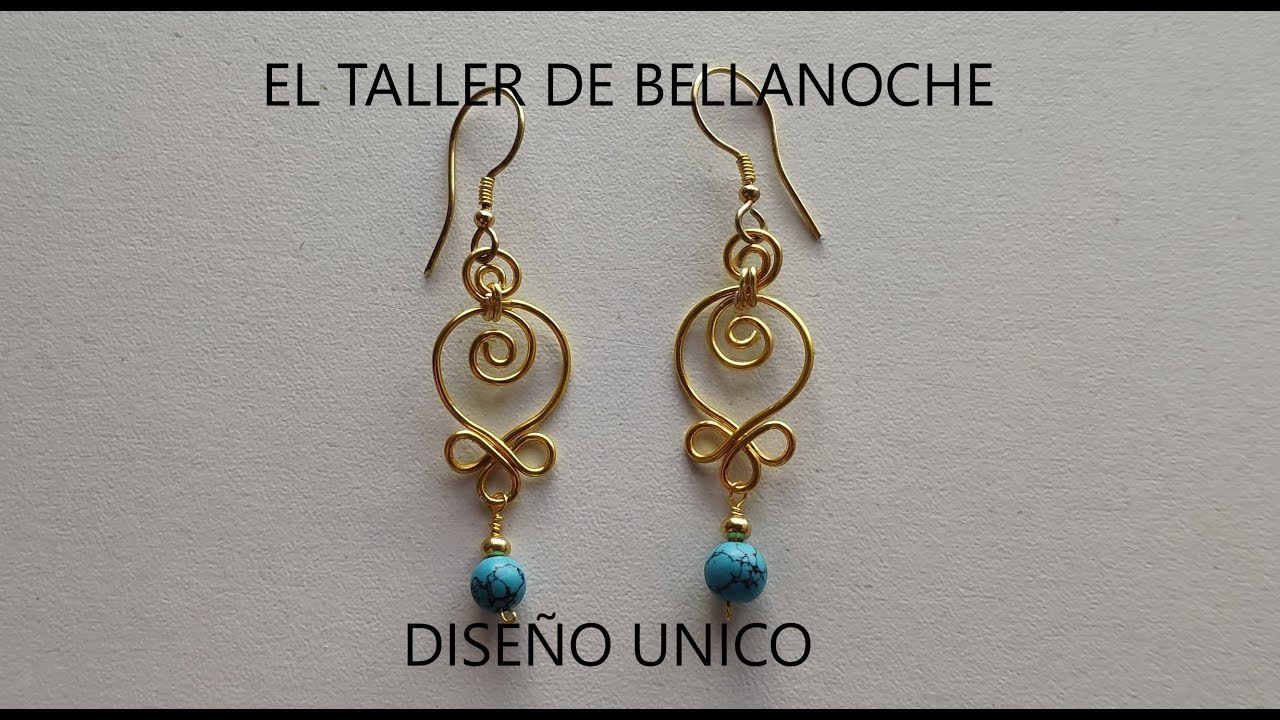 COMO HACER UNOS PENDIENTES DE LAZADA Y ESPIRAL CON TURQUESA-LOOP AND SPIRAL EARRINGS WITH TURQUOISE