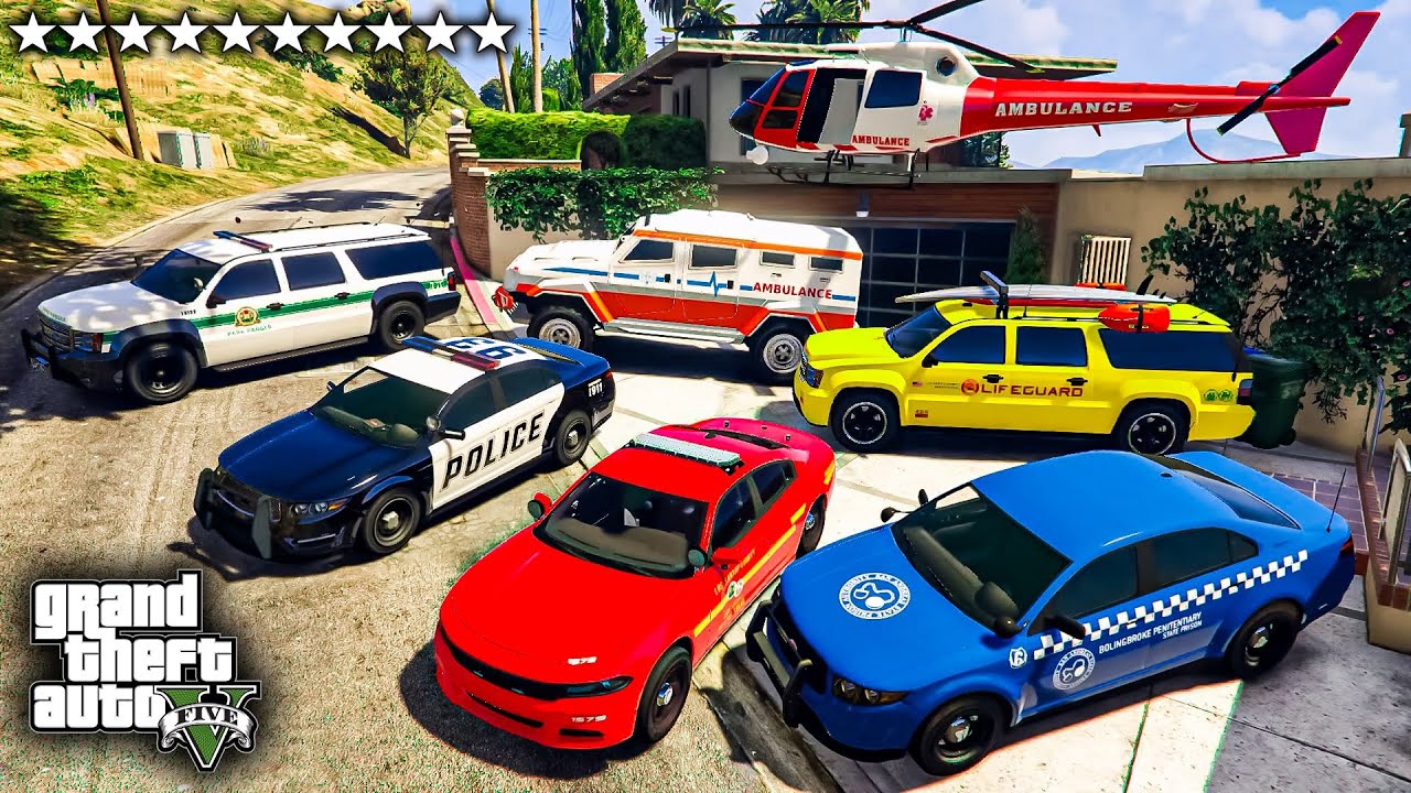 Stealing EMERGENCY SERVICE VEHICLES in GTA 5!