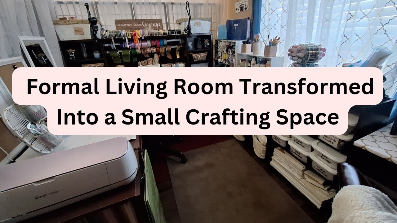 How To Transform Your Living Room Into An Adorable Craft Space! | Craft Room Tour