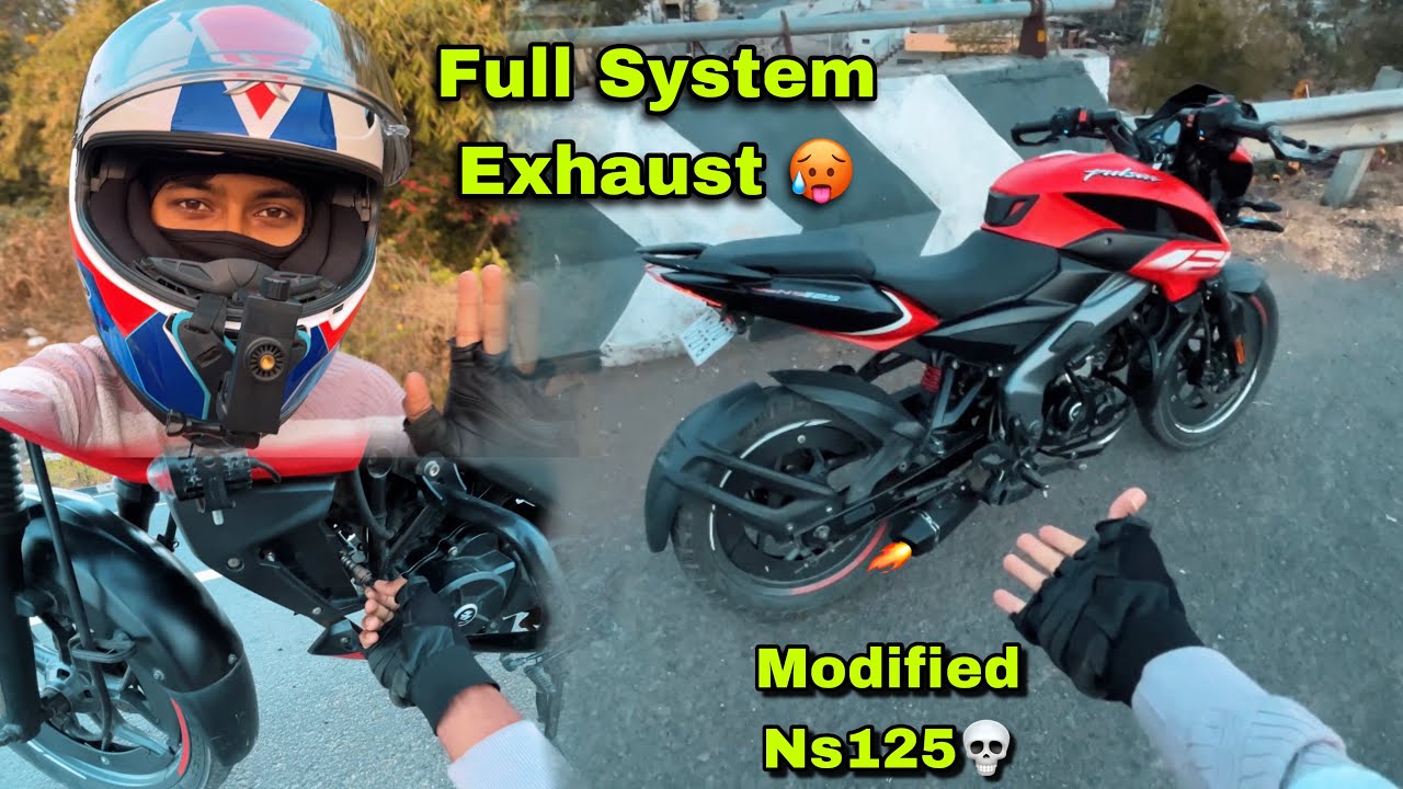 Loudest Bike ☠️ | First Ns125 Full System Exhaust 🥵💨 #exhaust #motovlog #modified 