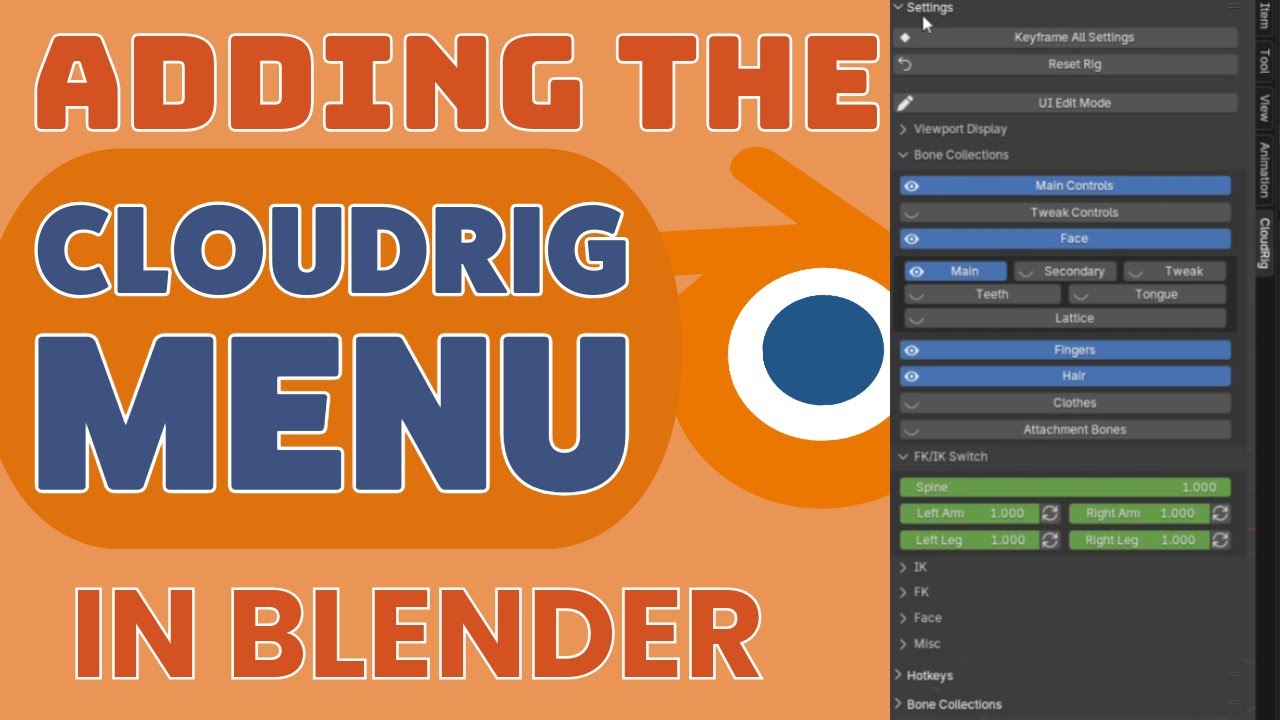 Добавление меню CloudRig в Blender