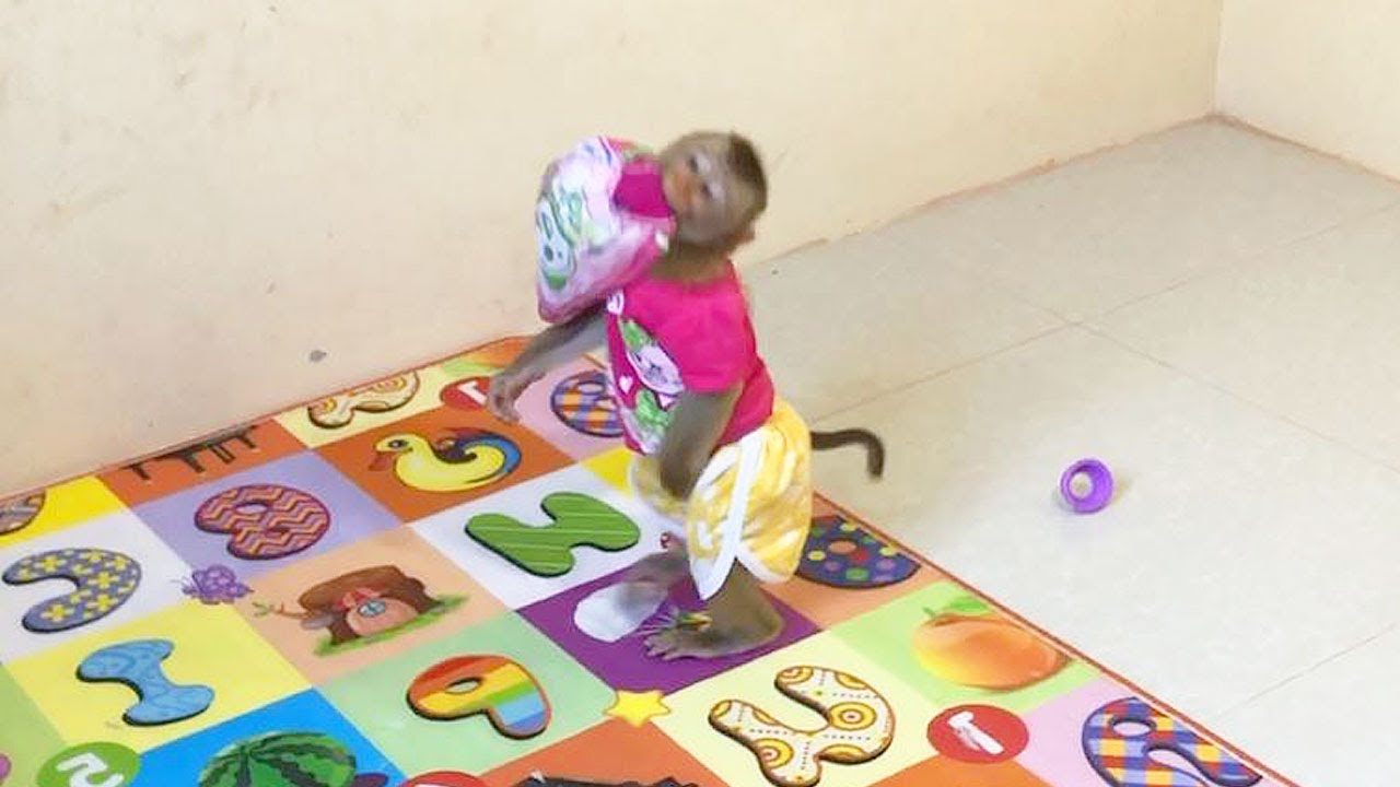 Smart Jason So Amusing Joyful Play Shaking With Pillow After Comfy Sleep With Mom