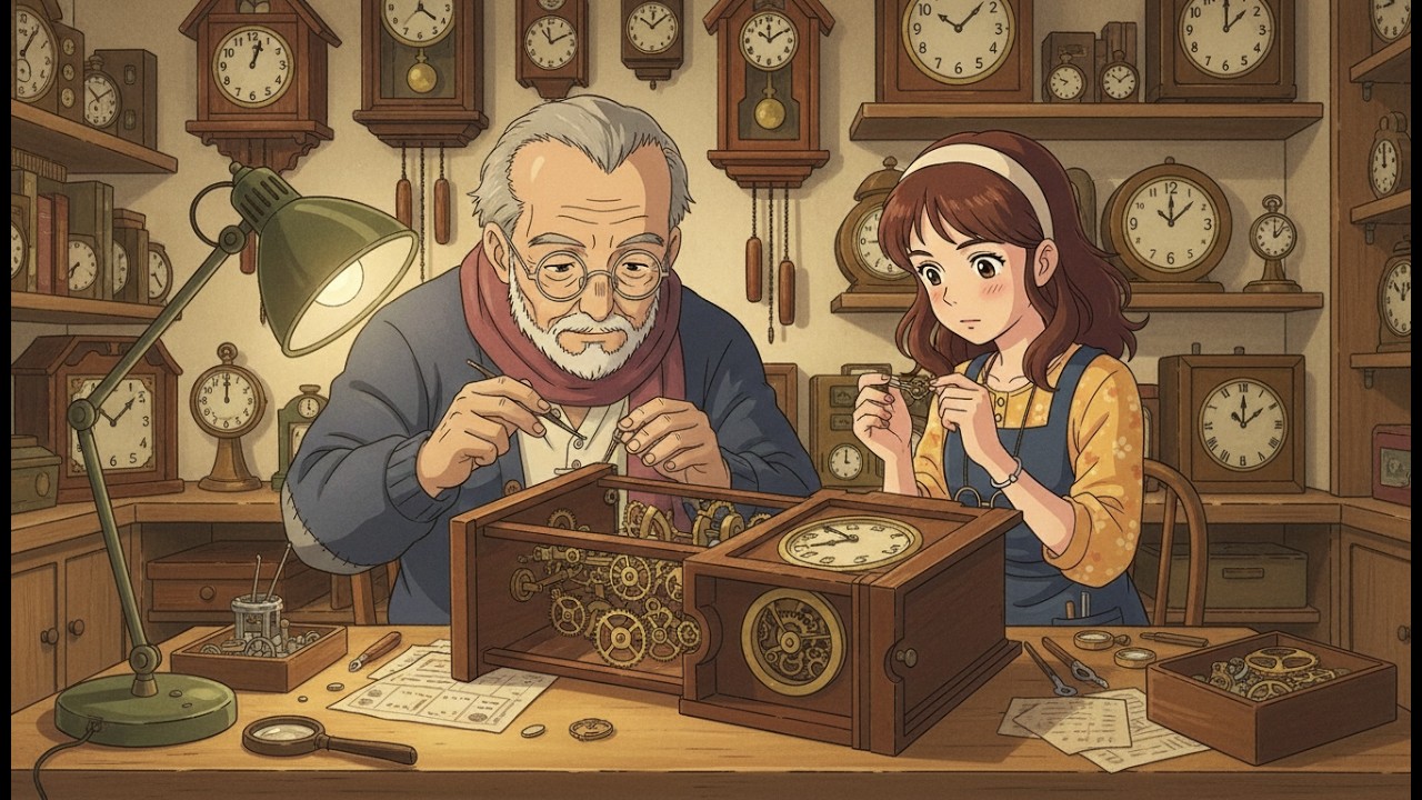 Restoring Grandmother's Clock 🕯️ Soft Piano Music & Cozy Workshop Ambience