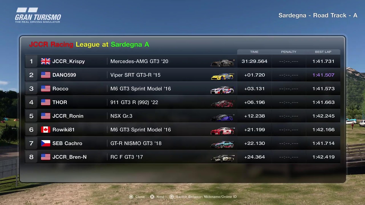 🟢Live - GT 7 JCCR Racing League at Sardegna A