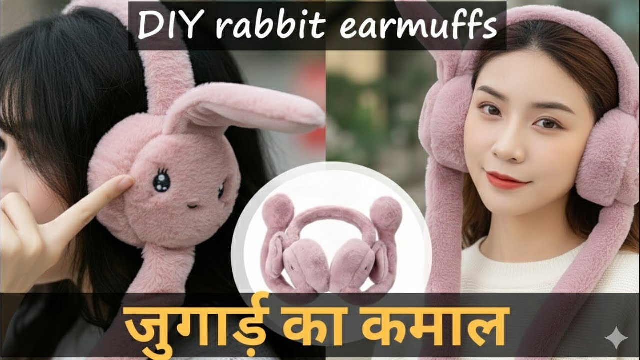 DIY rabbit earmuffs! Ghar pe hi banaye rabbit earmuffs jugaad se😯