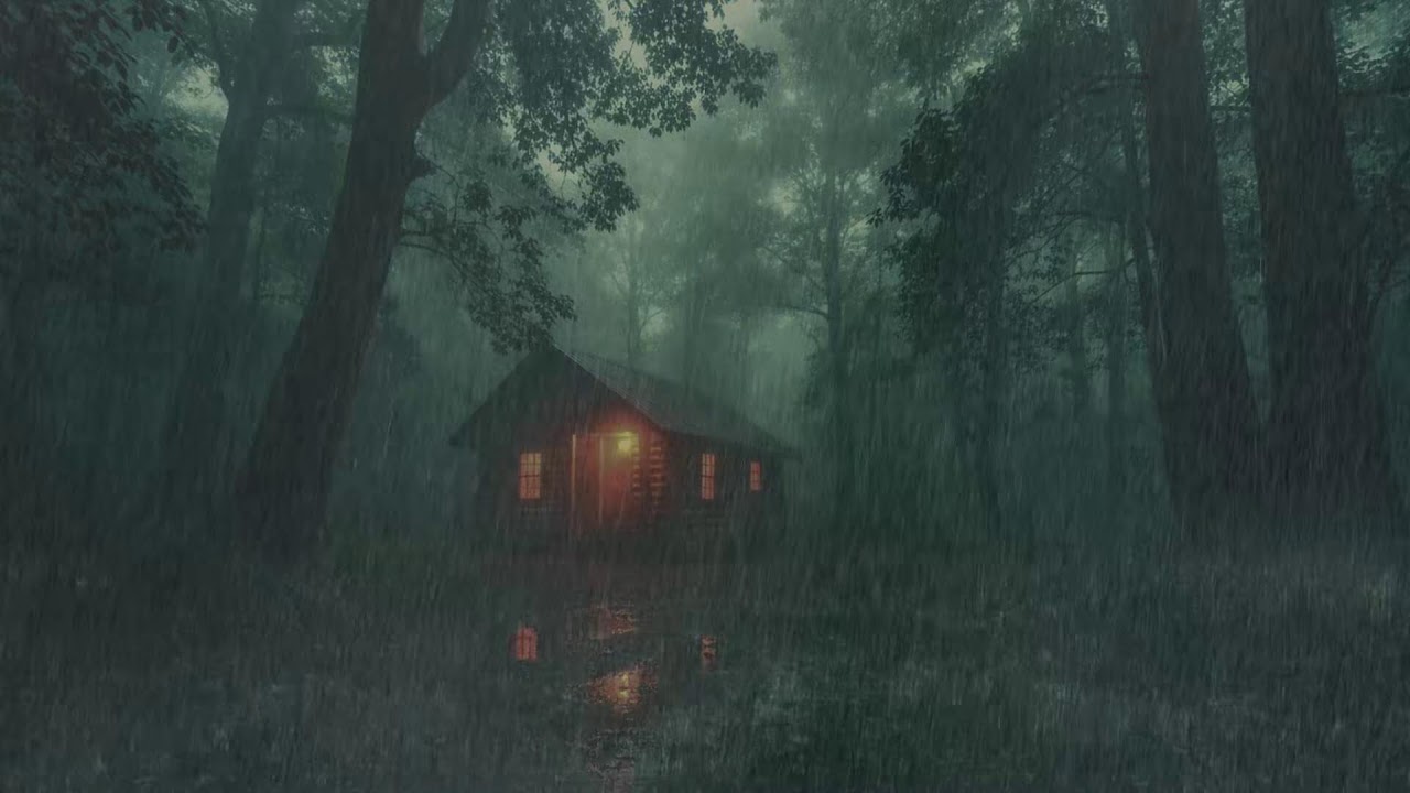 Rainy Night Cabin Ambience | Deep Sleep in the Forest
