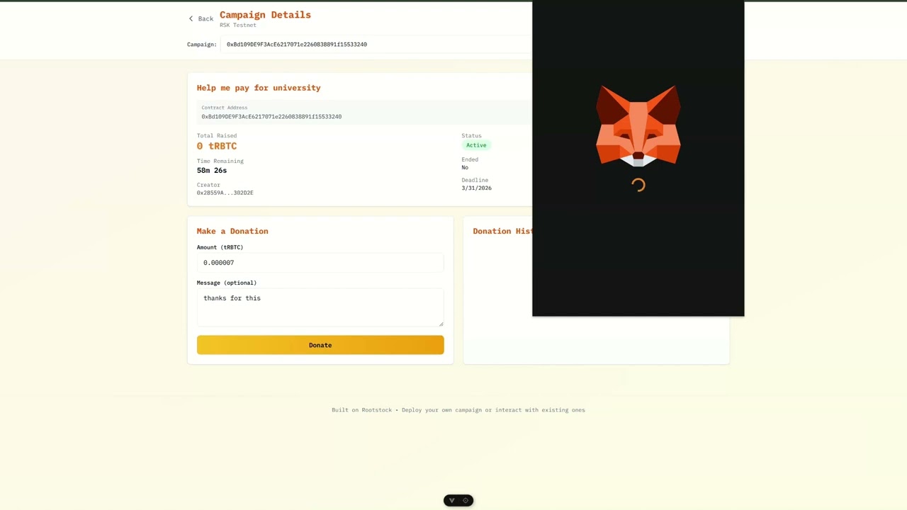 Build a Decentralized Crowdfunding Platform on Rootstock | Full dApp Demo