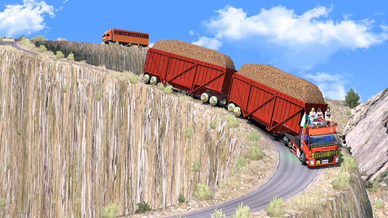 Overloaded Trailer  - the most dangerous road | Euro Truck Simulator 2