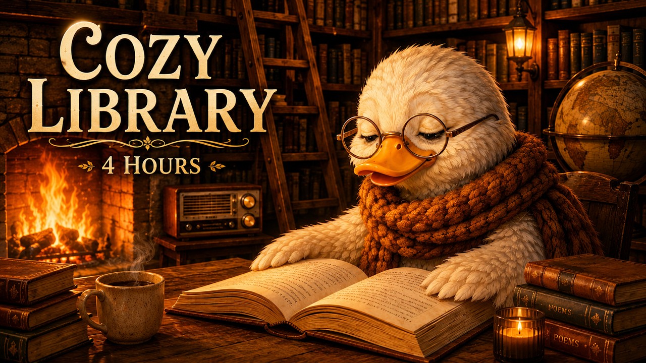 Lucky Ducky Quiet Library 📚 Soft Ambient for Reading (Over 4 Hours)