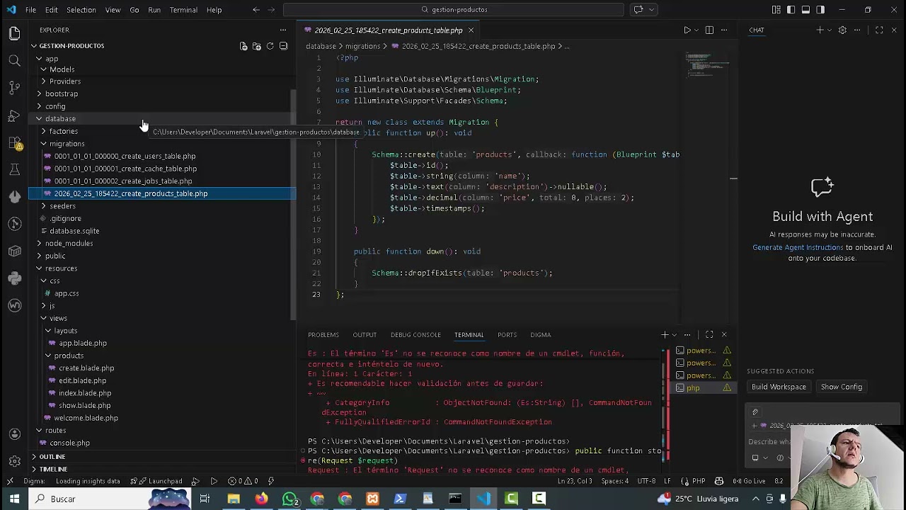 Gestión productos laravel