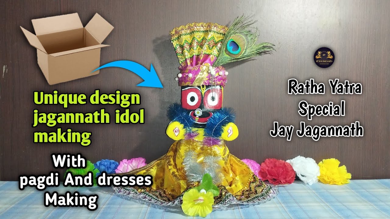 Jagannath idol making from Cardboard // How to make a jagannath murti // Happy Rath Yatra 2023