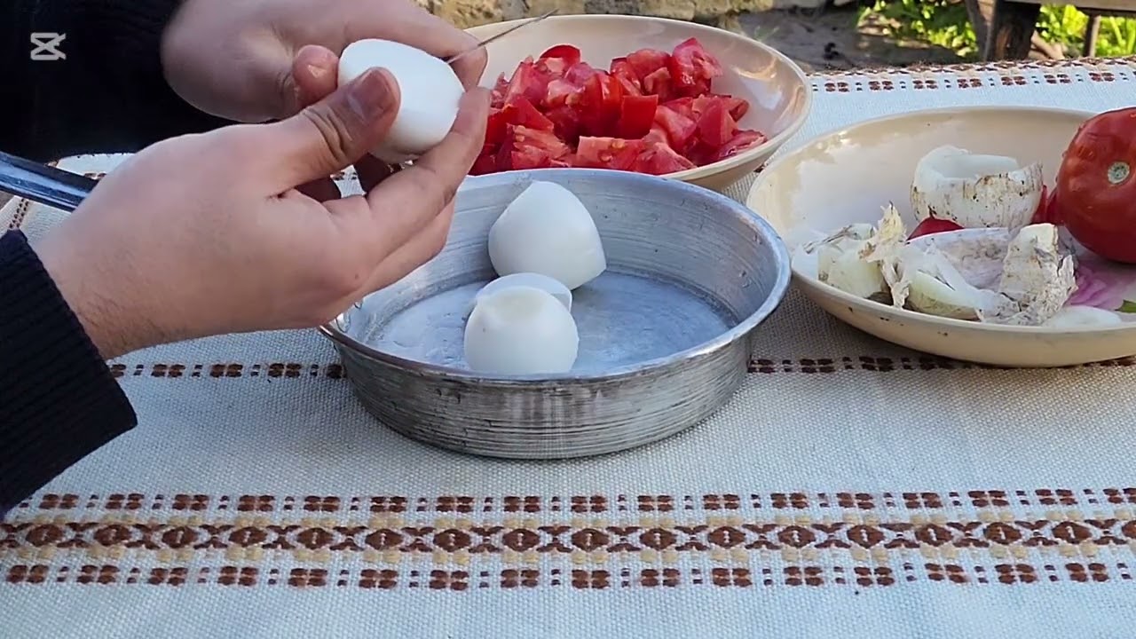 Cooking eggplants over fire,  village vlog 