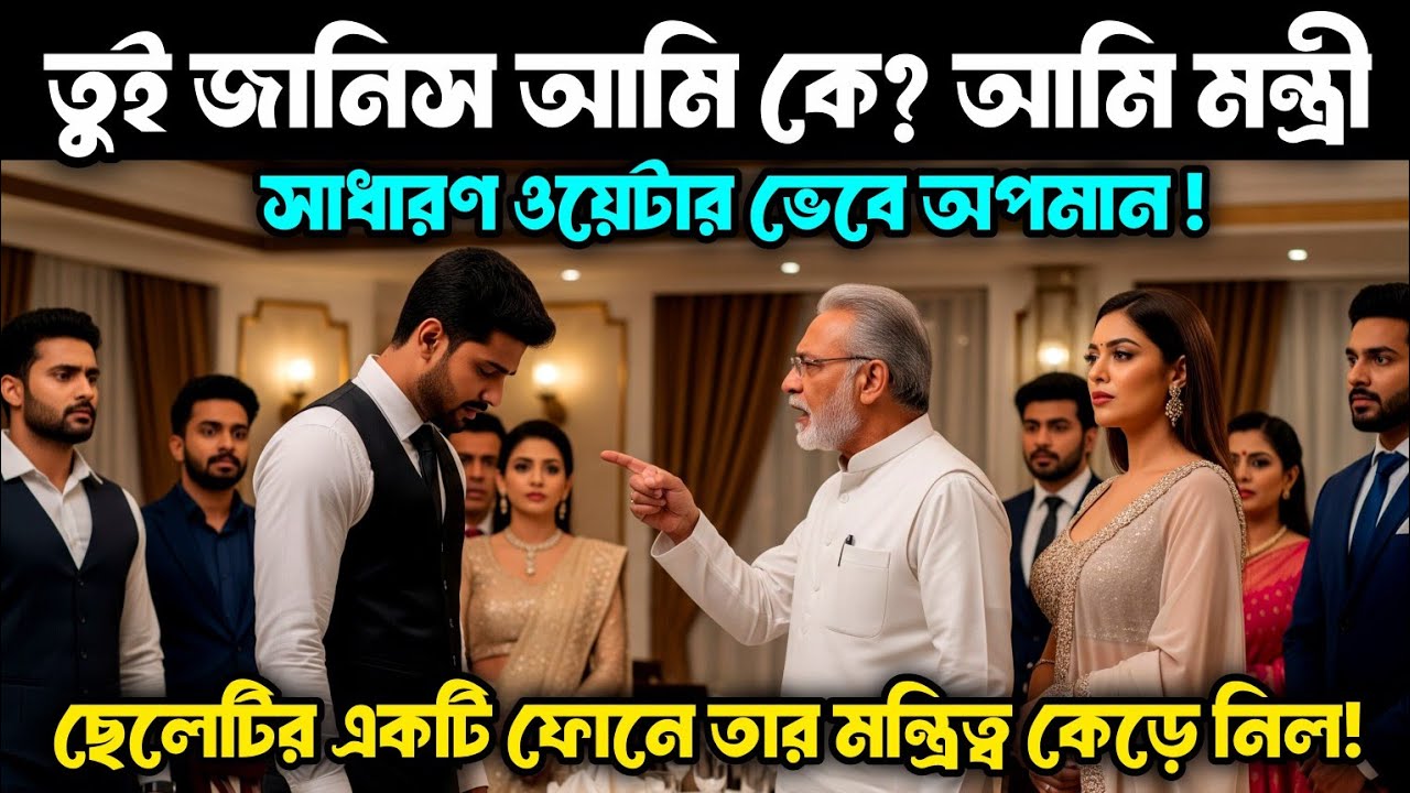 সাধারণ ওয়েটার ভেবে  মন্ত্রী অপমান করল কিন্তু তিনি ছিলেন বিলিয়নিয়ার, এরপর যা ঘটলো| waiter husband 