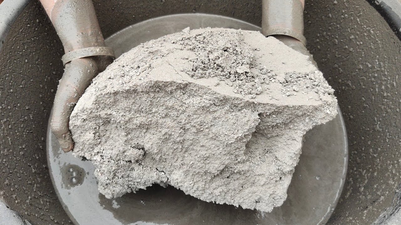 New video in new Tub sand cement+white concrete huge chunks crumbling in lots of water 💦@asasmr