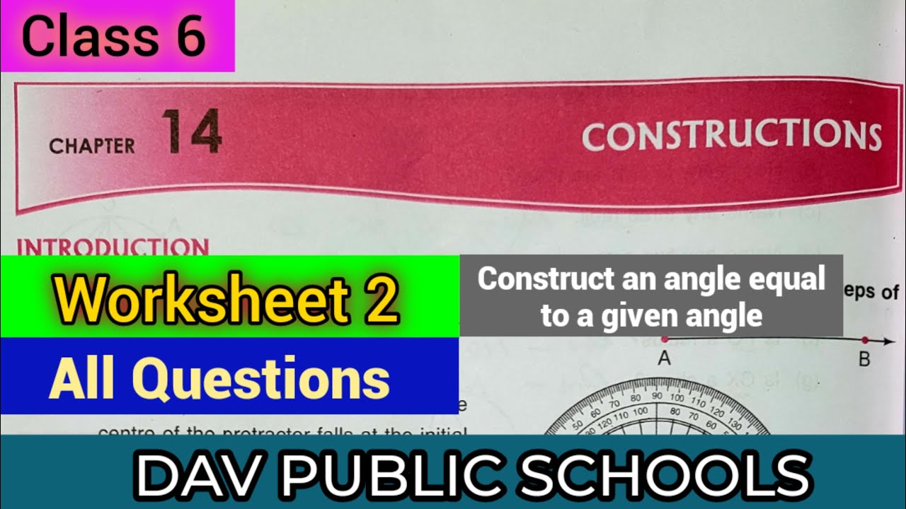 DAV class 6 maths chapter 14 worksheet 2 - All Questions Solved