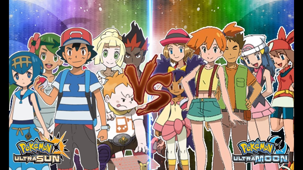 Pokemon Ultra Sun and Ultra Moon Ash, Lillie, Lana, Mallow, Kiawe, Sophocles Vs Ash's Old Friend
