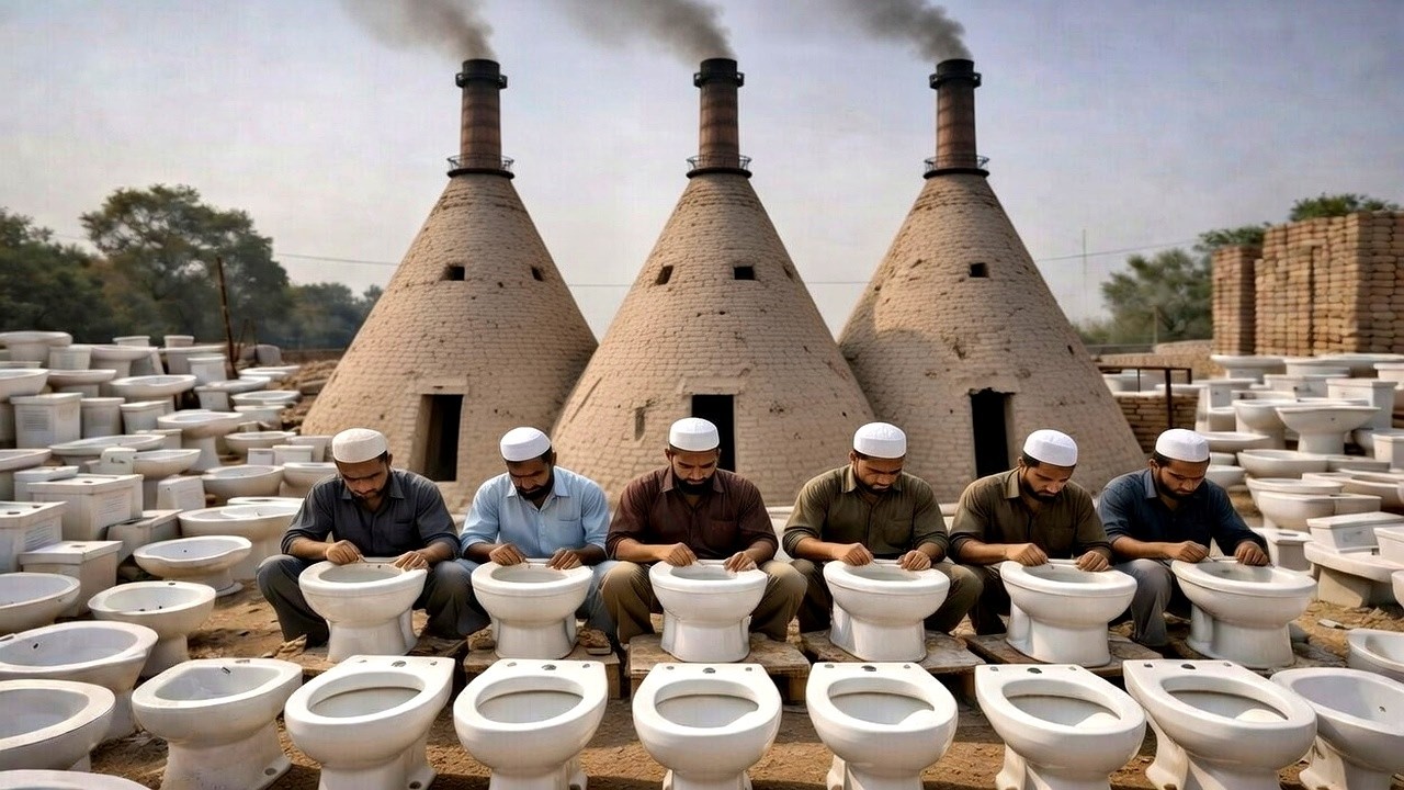 Amazing Process of Toilet Manufacturing | How Ceramic Toilets Are Made in Factory