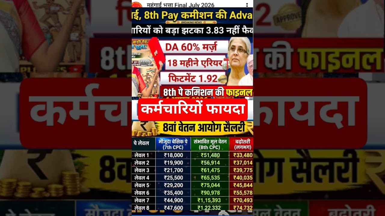 7thpay , 8thpay कर्मचारियों के लिए 😱बड़ी अपडेट ✅ ?#shorts #ytshorts #pension