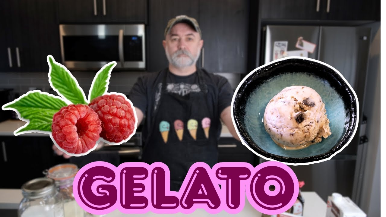 Beautiful Raspberry & Cream Gelato w/Chocolate Fudge