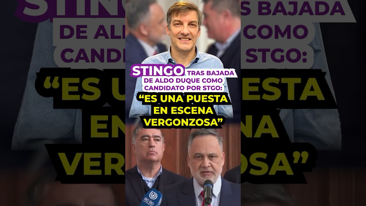Stingo tras bajada de Aldo Duque como candidato por Stgo: &ldquo;Es una puesta en escena vergonzosa&rdquo;