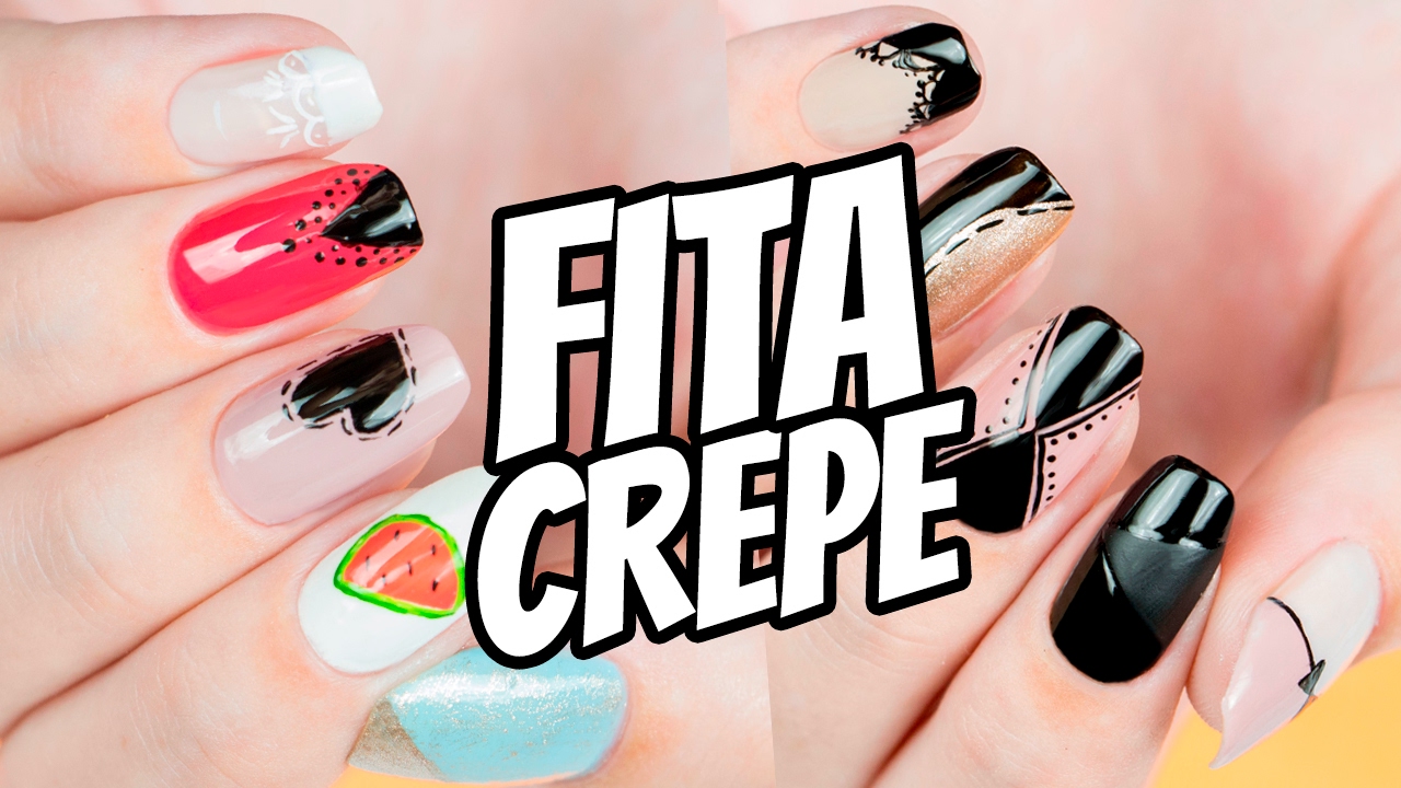 10 DECORAÇÕES DE UNHAS UTILIZANDO FITA CREPE - Ideia Rosa