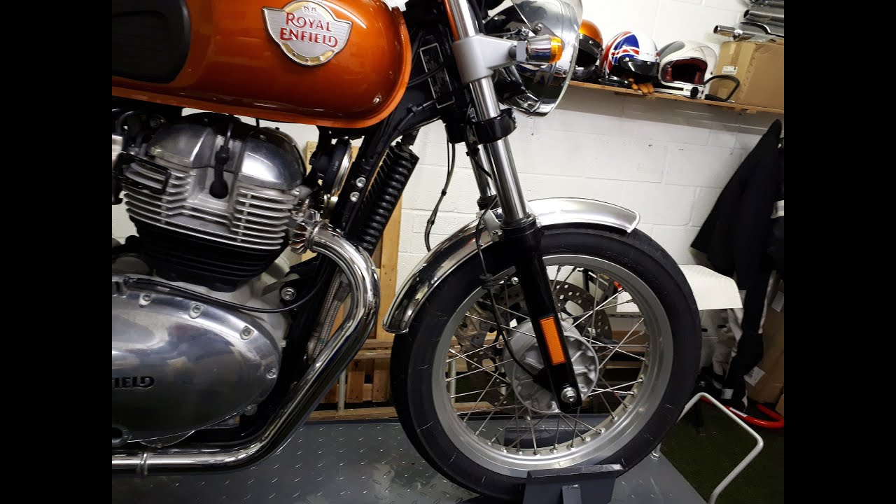 Royal Enfield 650 Interceptor Hitchcock Polished Alloy Mudguards and Tec Black Alloy Chain Guard