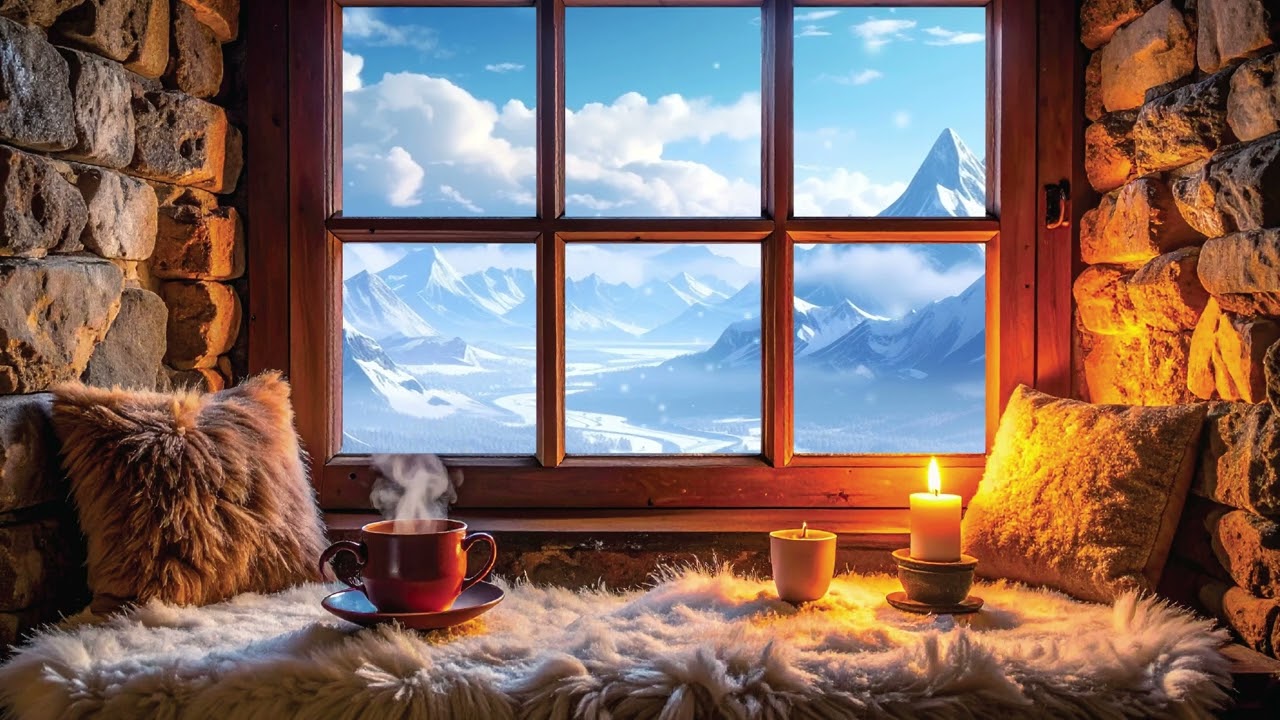 Soft Snowfall Outside a Medieval Window | Fantasy Ambience for Focus & Relaxation