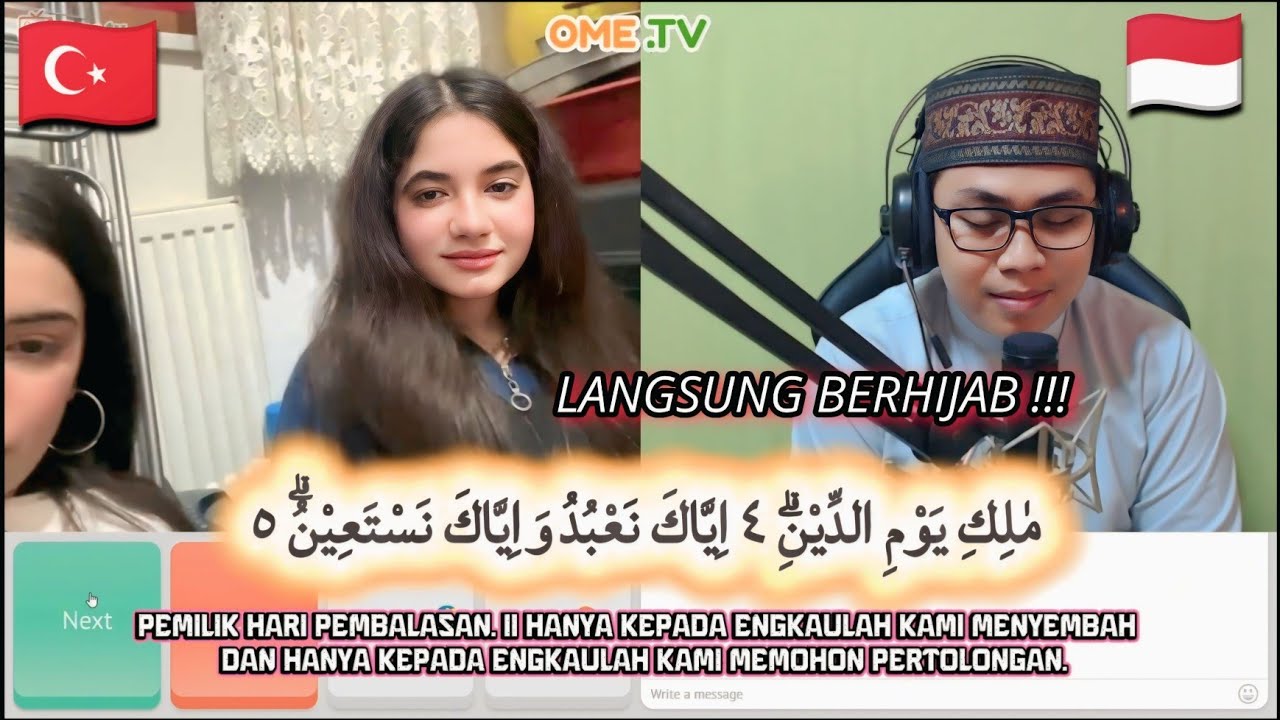 CEWEK INI AWALNYA GAK PAKE HIJAB ‼️ SETELAH MENDENGAR AL-QUR'AN LANGSUNG MAU MAKE HIJAB - OME.TV 🇲🇨