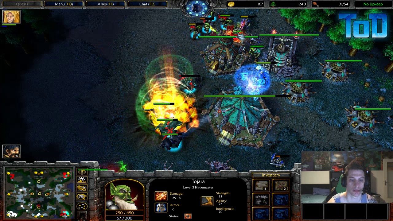 Warcraft III #244 - ToD & Grubby 2v2 vs Orc&NightElf (Avalanche)