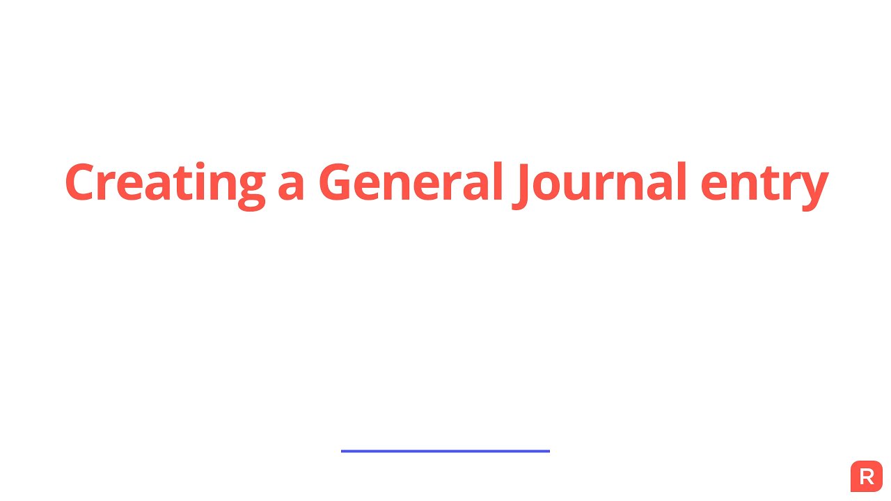 Making a General Journal entry in Reckon One