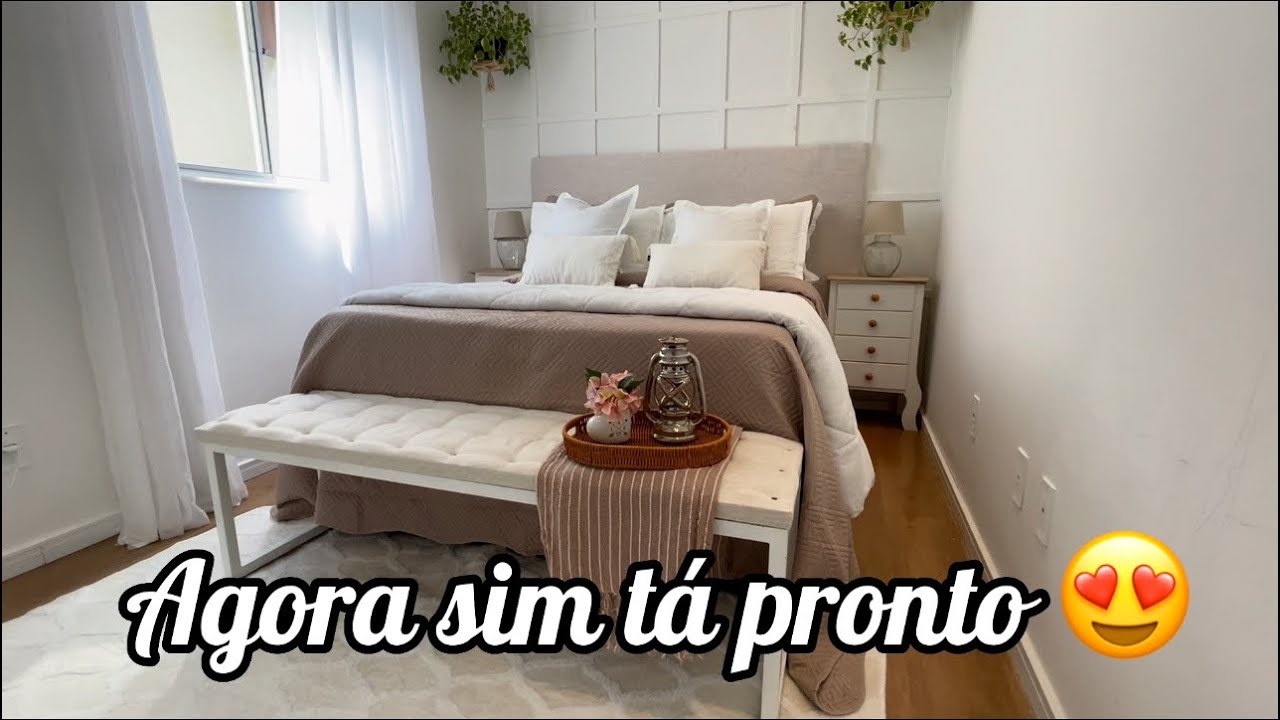 Fiz um recamier / comprei mesas laterais pra cama/ quarto escandinavo😍