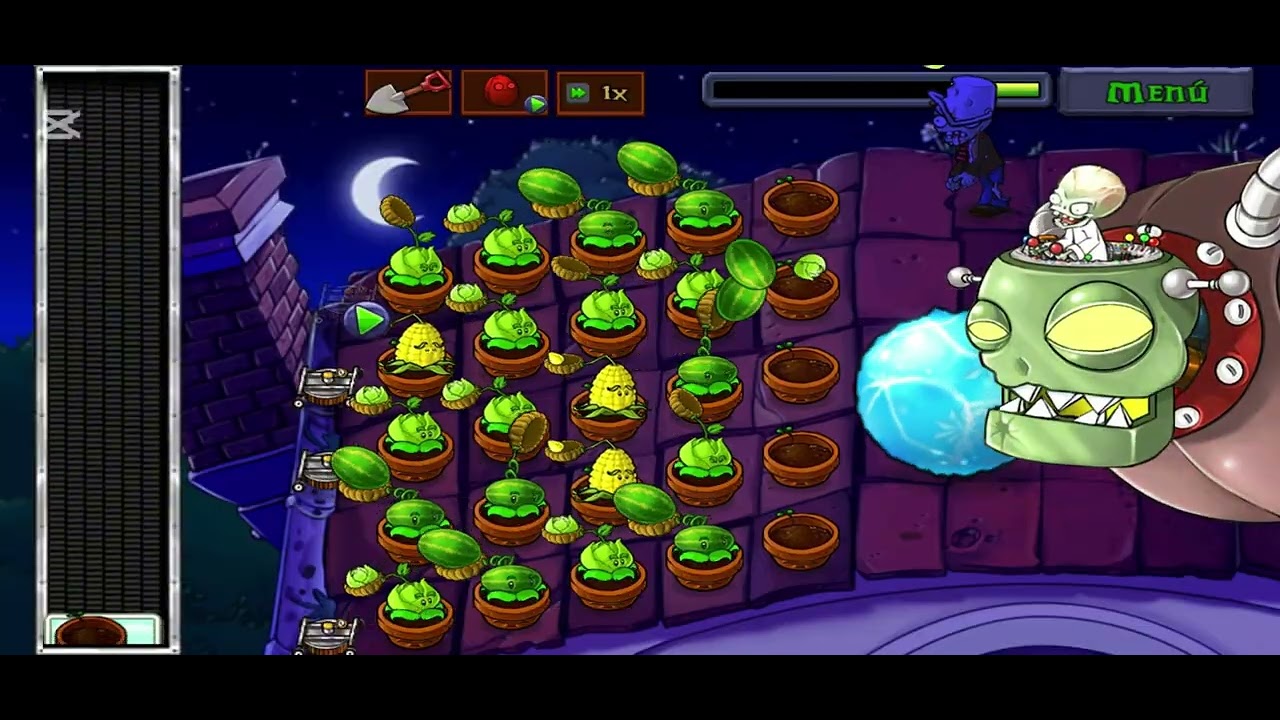 Derrotando a doctor zomboos en pvz1