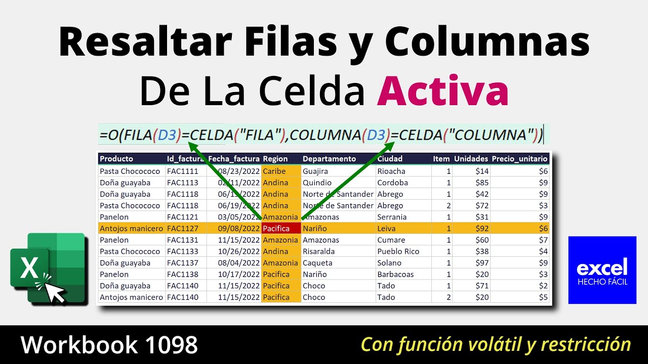 Cómo Resaltar las FILAS y COLUMNAS de la Celda Activa en Excel ¡Fácil y Rápido!