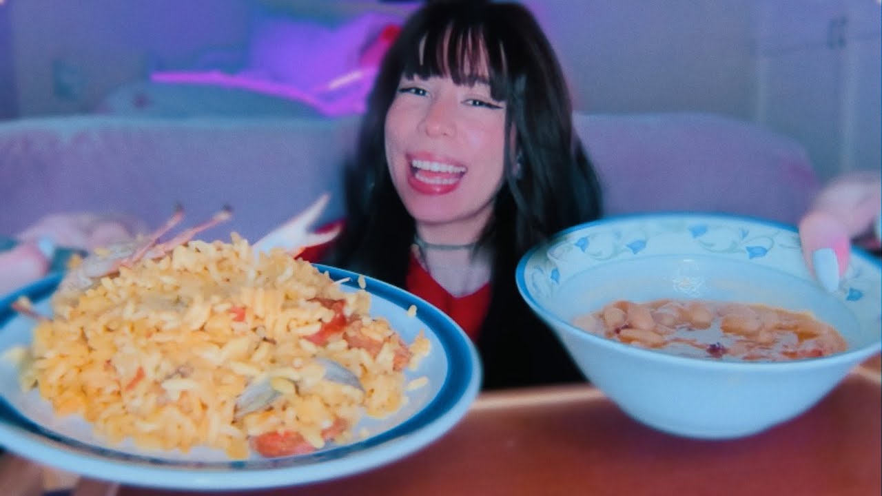 ASMR comiendo paella y fabada 🇪🇸 | plática random