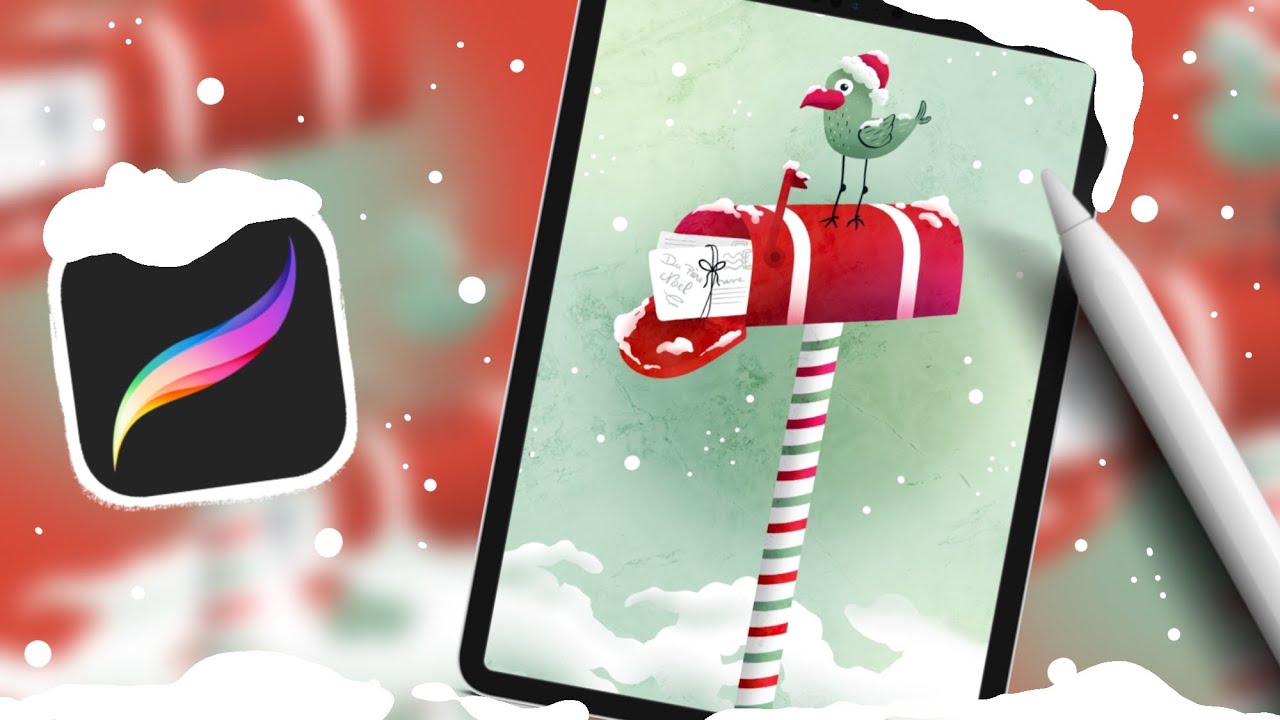 🎅🏻 TUTO PROCREATE | Le père noël t’a envoyé du courrier! 💌