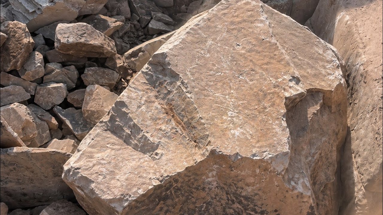 Rock crushing power 💥 breaking giants into gravel