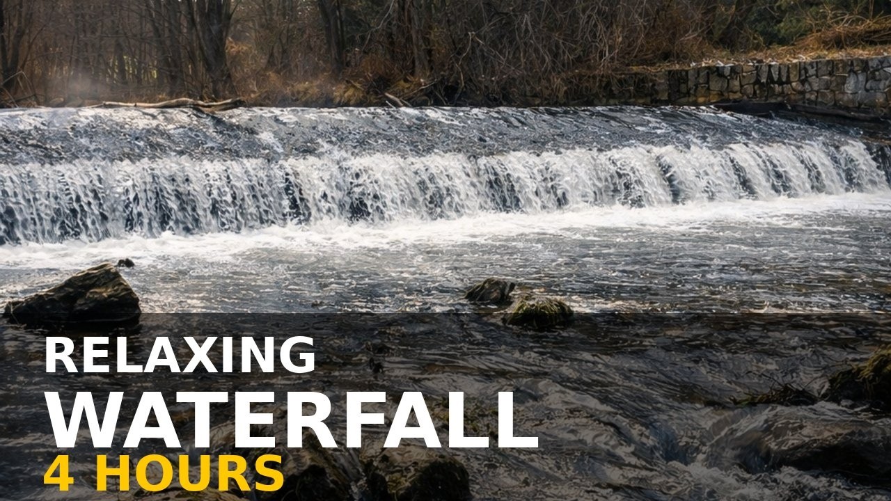 4 Hours Relaxing 🌊Waterfall Sounds | Nature White Noise for Sleep, Study & Deep Focus (No Music)