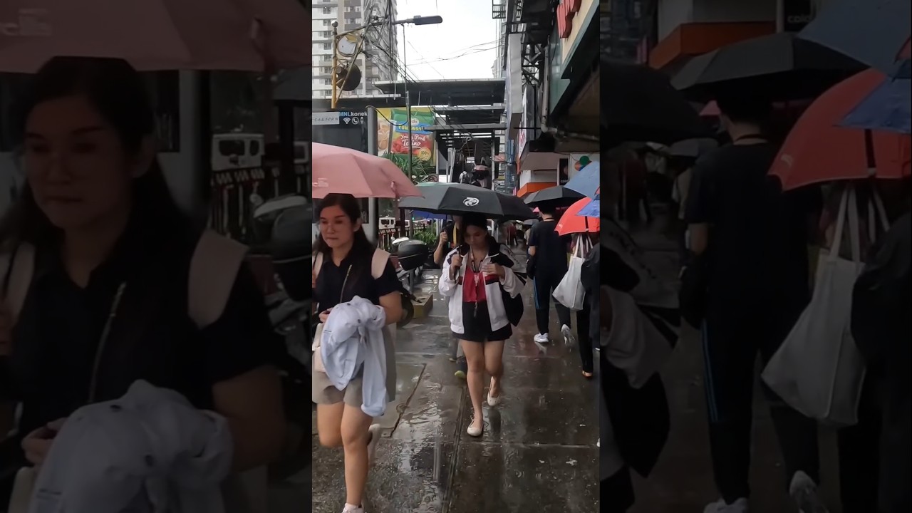 Downtown Manila Experience Heavy Rain and Flood 🇵🇭 #4kwalk #travel #walkingtour #flood
