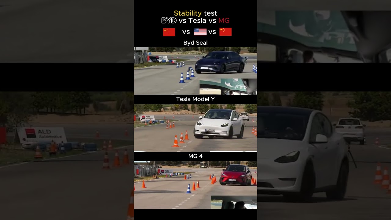 Stability Test : Tesla vs BYD vs MG !!!