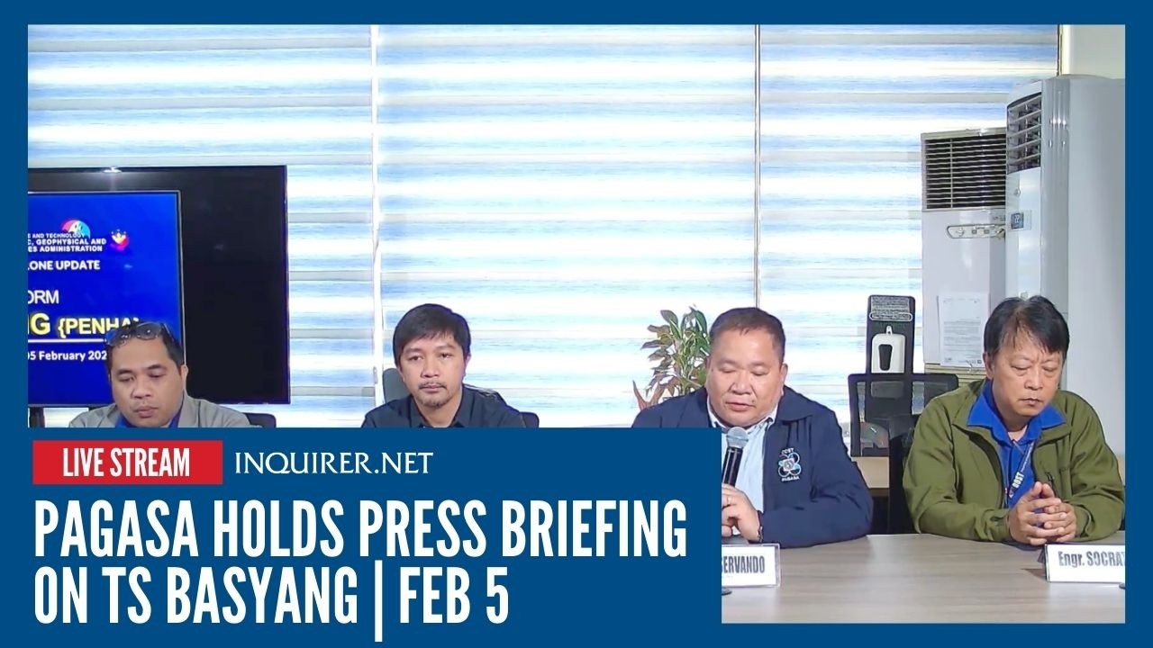 LIVE: Pagasa holds press briefing on Tropical Storm Basyang | Feb 5