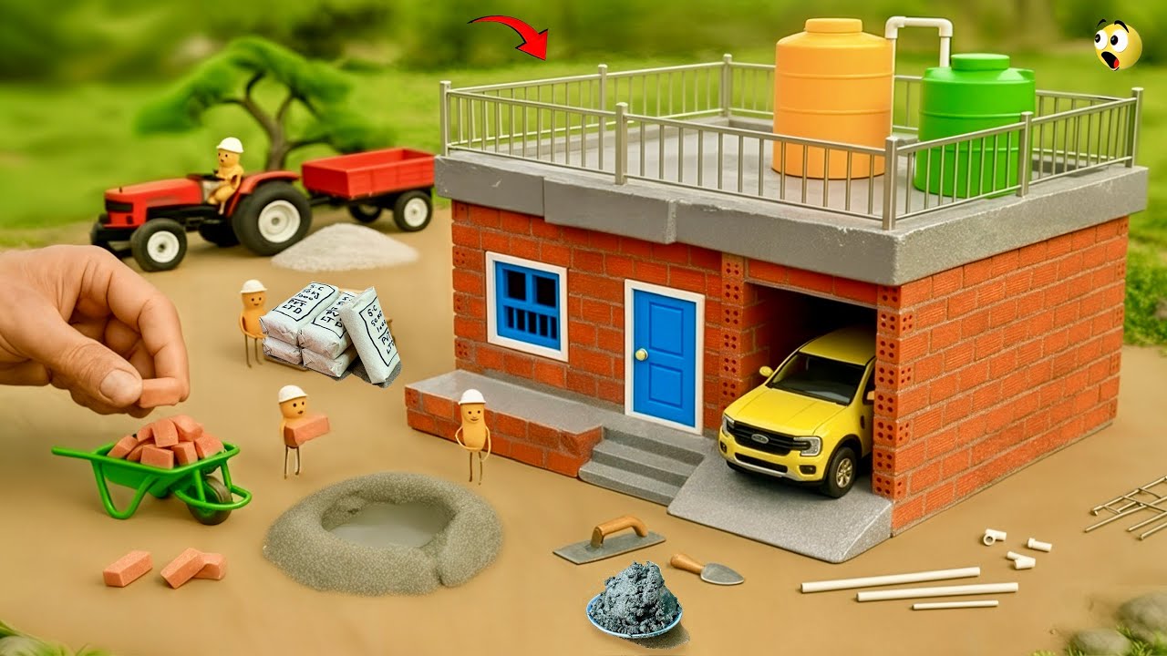 Thief burns House | Diy mini bricks & Cement House construction science project @Miniator1 
